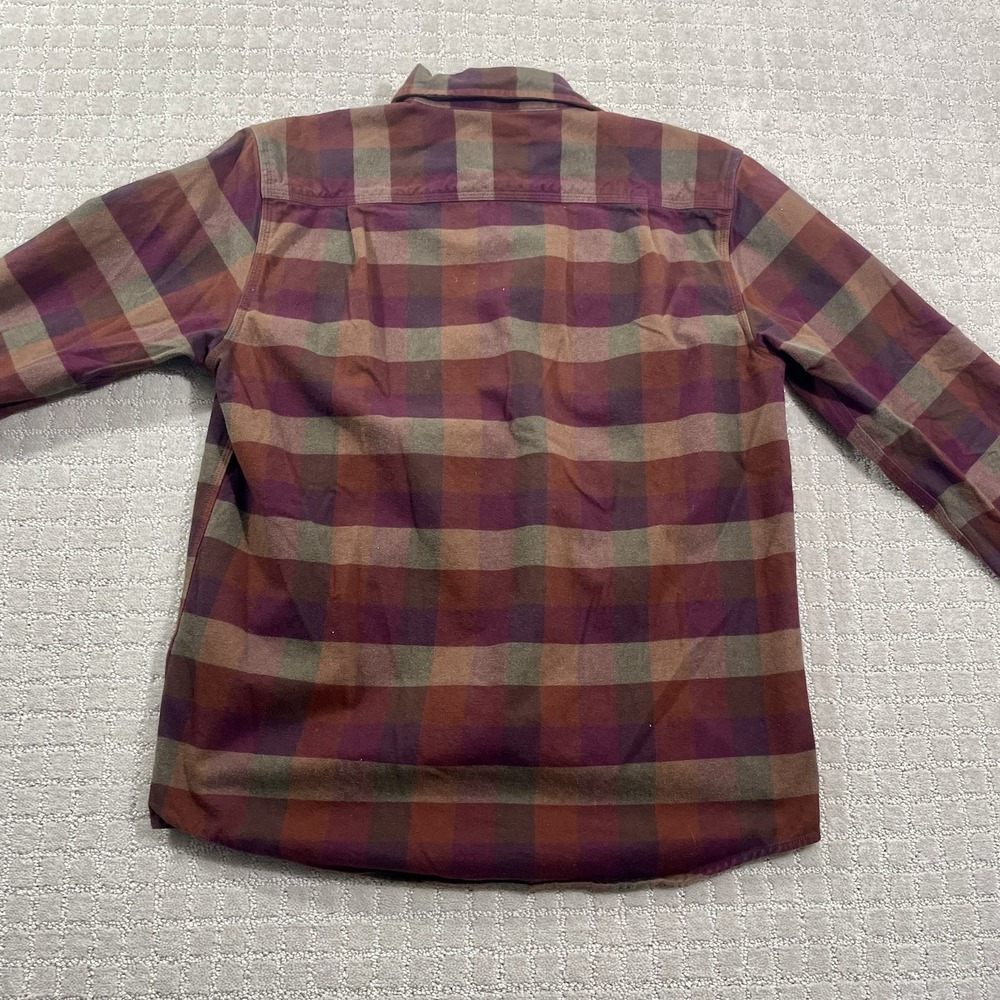 Carhartt Men's Brown Flannel Shirt Button Up Plaid Check Loose Fit Size Medium - Picture 5 of 6